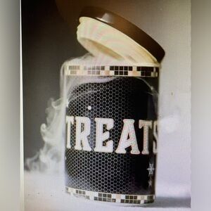 ❤️ ANTHROPOLOGIE BISTRO TILE STONEWARE TREATS CANISTER NEW